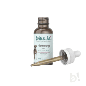 foto fles hennep olie bikkja met druppelaar