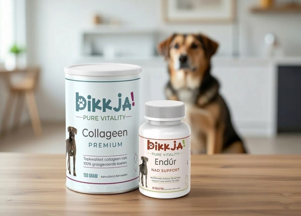 foto van hond met bikkja supplementen